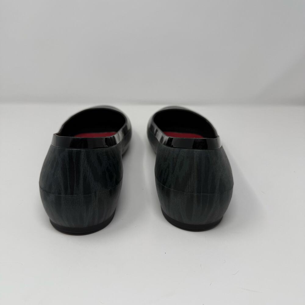 Crocs Flats Women's 11 Leopard Print Black Grey Lina Shiny Preppy Normcore EUC - Picture 7 of 9